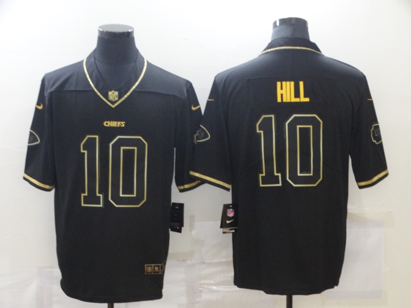 Men's Kansas City Chiefs #10 Tyreek Hill Black/Gold Salute To service Limited Stitched Jersey